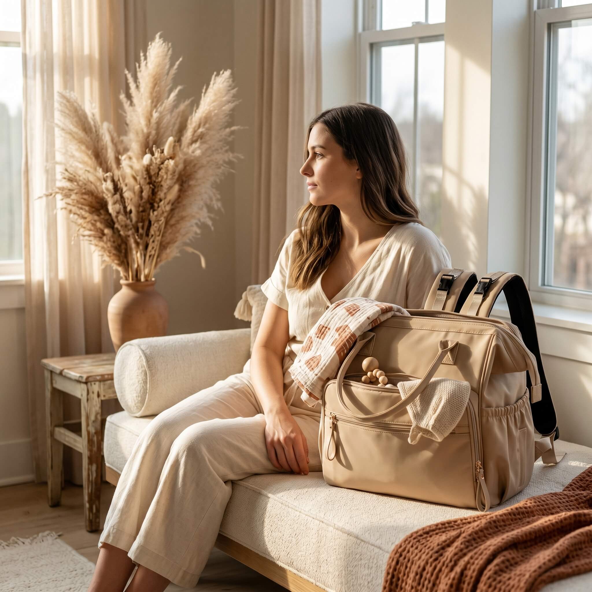 Sac à langer beige