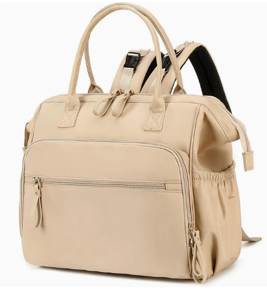 Sac à dos à langer matelassé losanges - coloris rose poudré
