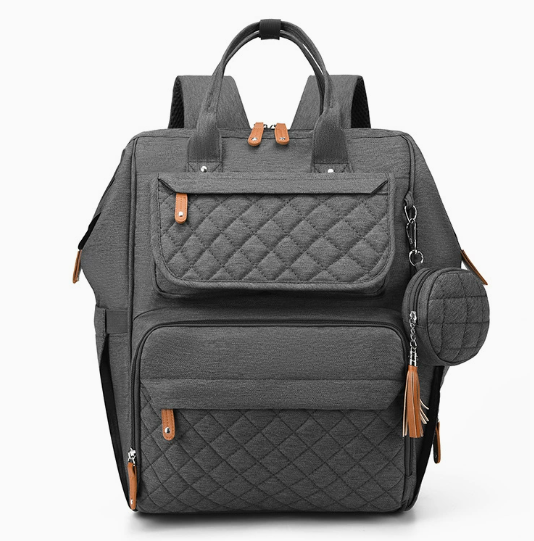 Sac à dos à langer matelassé losanges beige - style scandinave
