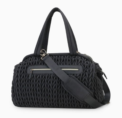 Sac à langer boston bag plissé noir - inspiration sac de voyage vintage
