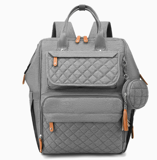 Sac à dos à langer matelassé losanges noir - sobre et indémodable