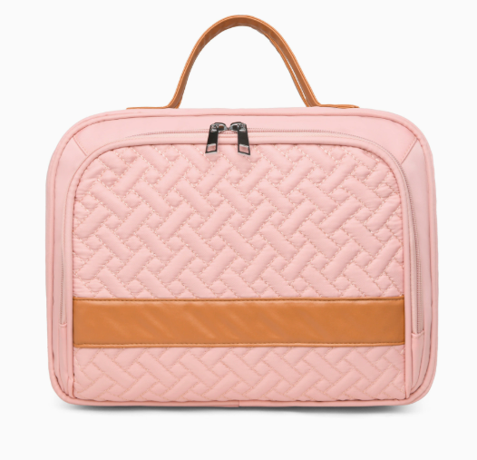 Pochette à langer tressée rose - format compact pour sac à main