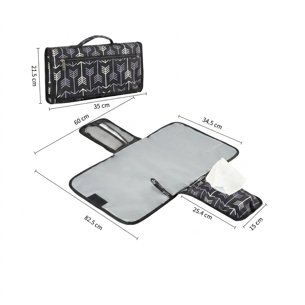 Matelas à langer nomade 3-en-1 — Motifs ludiques &amp; format pliable