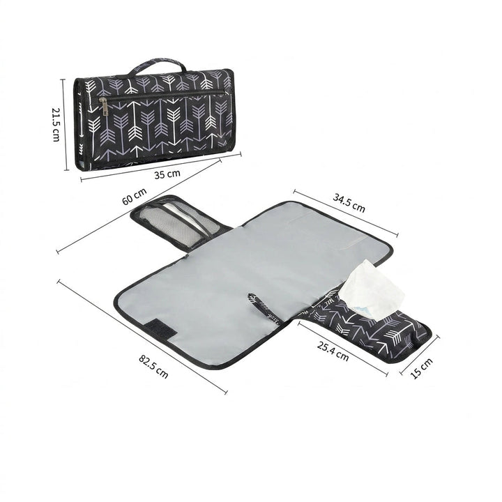 Matelas à langer nomade 3-en-1 — Motifs ludiques &amp; format pliable
