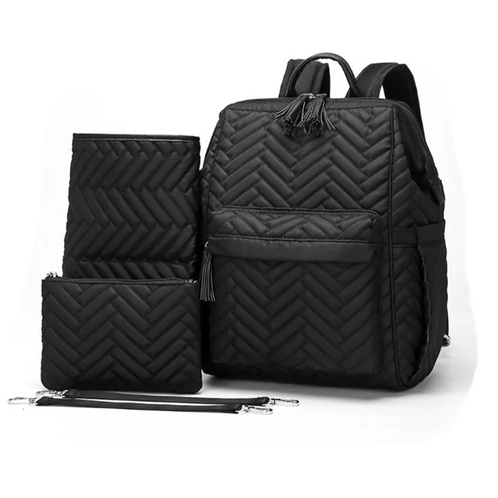 Sac à dos à langer 5 pièces — Élégant grande capacité allaitement – Maison Lunö (photo 6)