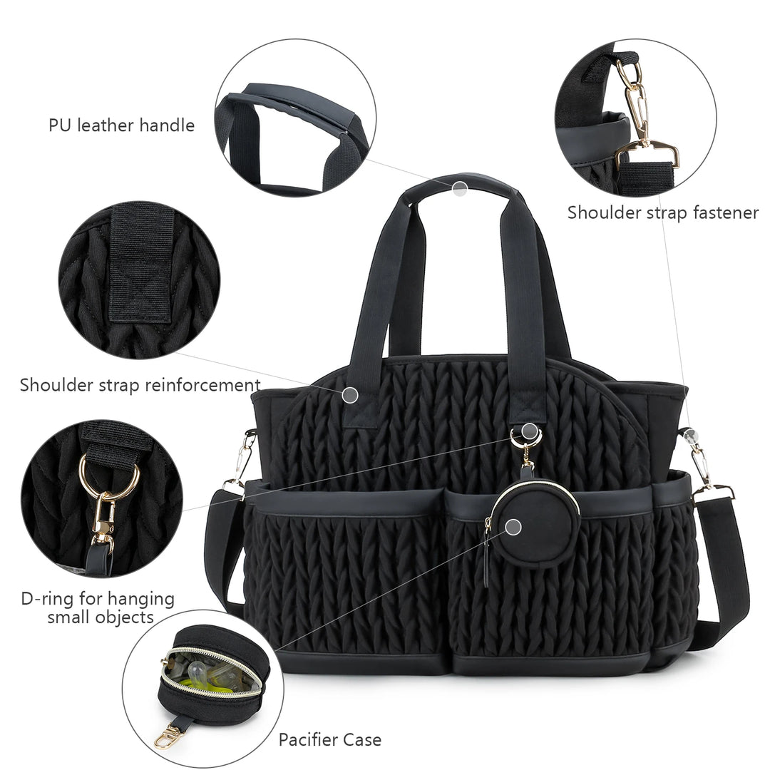 Sac à langer mommy bag multipoche plissé – vue 12