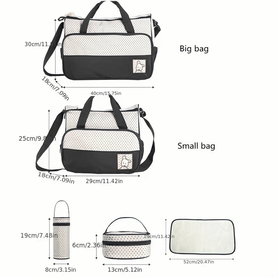 Sac à langer ensemble 5 pièces — Parent-enfant voyage tendance bandoulière – Maison Lunö (photo 7)