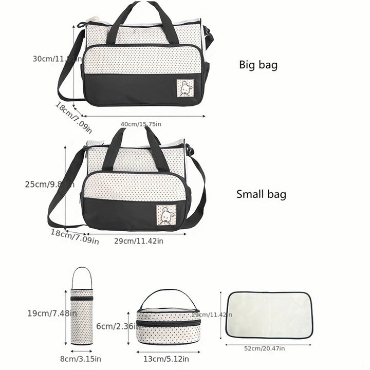 Sac à langer ensemble 5 pièces — Parent-enfant voyage tendance bandoulière – Maison Lunö (photo 7)