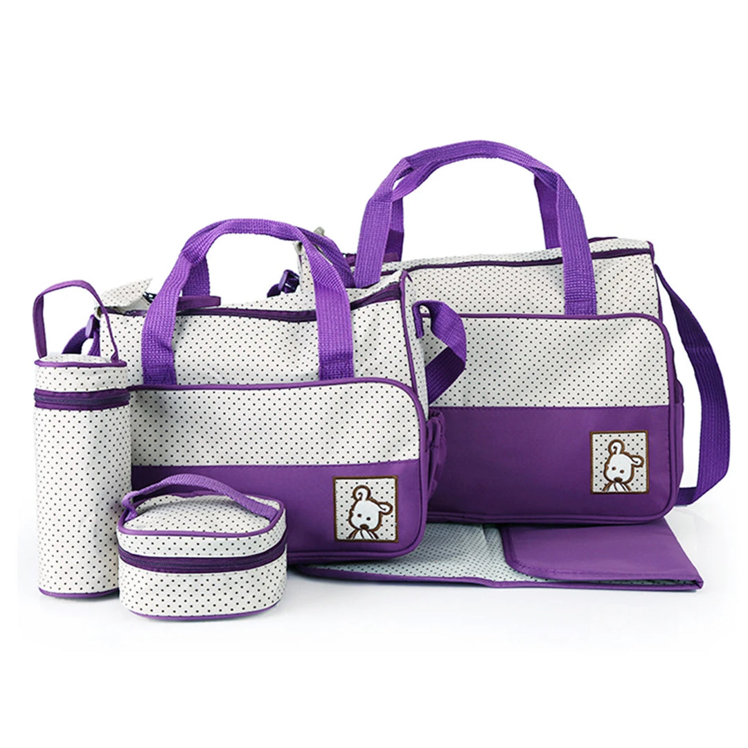 Sac à langer ensemble 5 pièces — Parent-enfant voyage tendance bandoulière – Maison Lunö (photo 5)