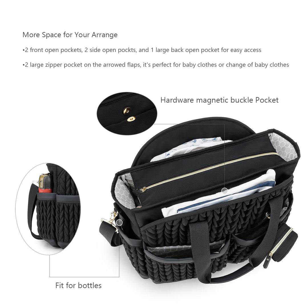 Sac à langer mommy bag multipoche plissé – vue 8