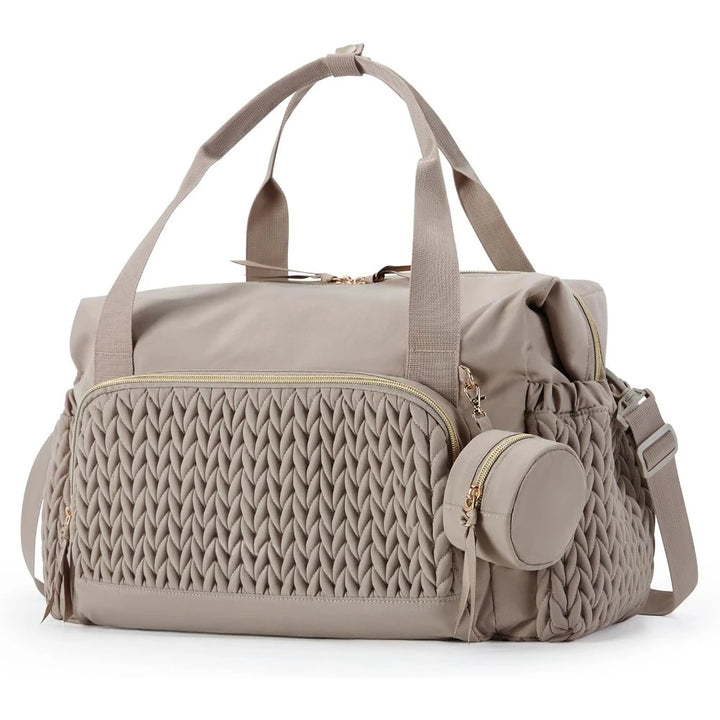 Sac à langer mommy bag taupe plissé – Maison Lunö