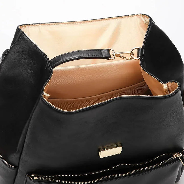 Sac à dos à langer cuir PU — Imperméable infirmière soin nourrisson – Maison Lunö (photo 7)