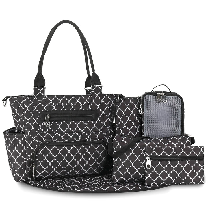 Sac à langer 7 pièces — Ensemble complet maman bébé multifonction cabas – Maison Lunö (photo 13)