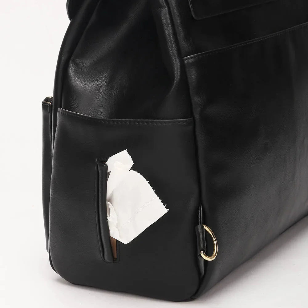 Sac à dos à langer cuir PU — Imperméable infirmière soin nourrisson – Maison Lunö (photo 10)