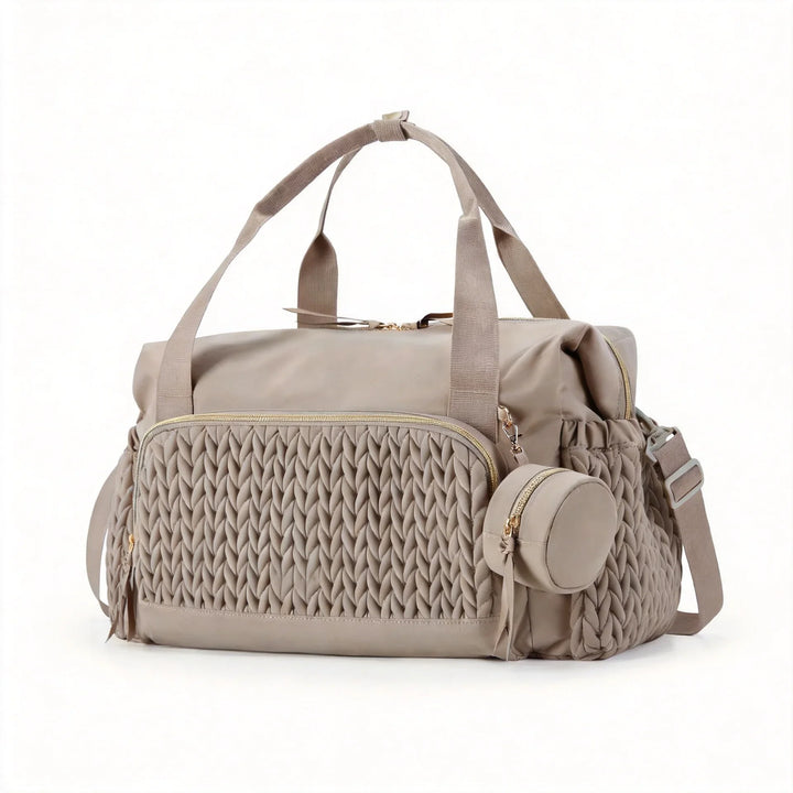 Sac à langer mommy bag taupe plissé – vue 3