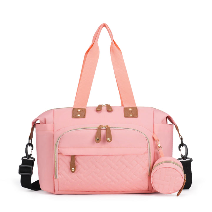 Sac à langer brodé 3 pièces — Motif losange chic grande capacité – Maison Lunö (photo 19)