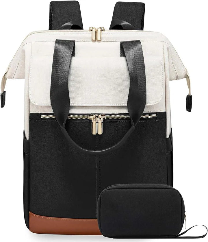 Sac à dos à langer crème — Voyage versatile ordinateur grande capacité – Maison Lunö (photo 5)