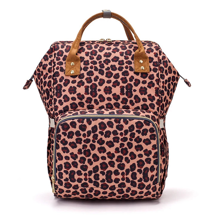 Sac à dos à langer léopard — Tendance maman moderne – Maison Lunö