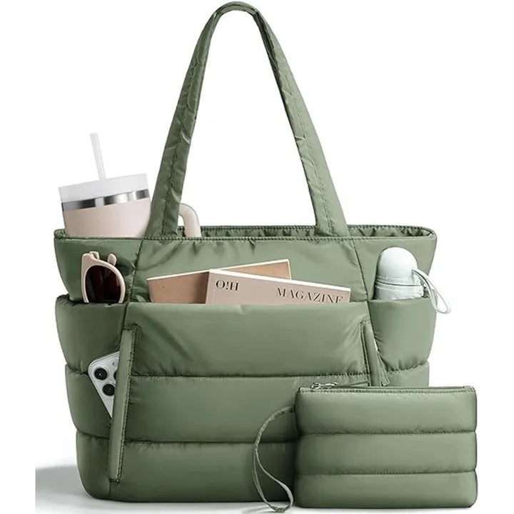 Sac à langer matelassé — Cabas ordinateur travail multifonction – Maison Lunö