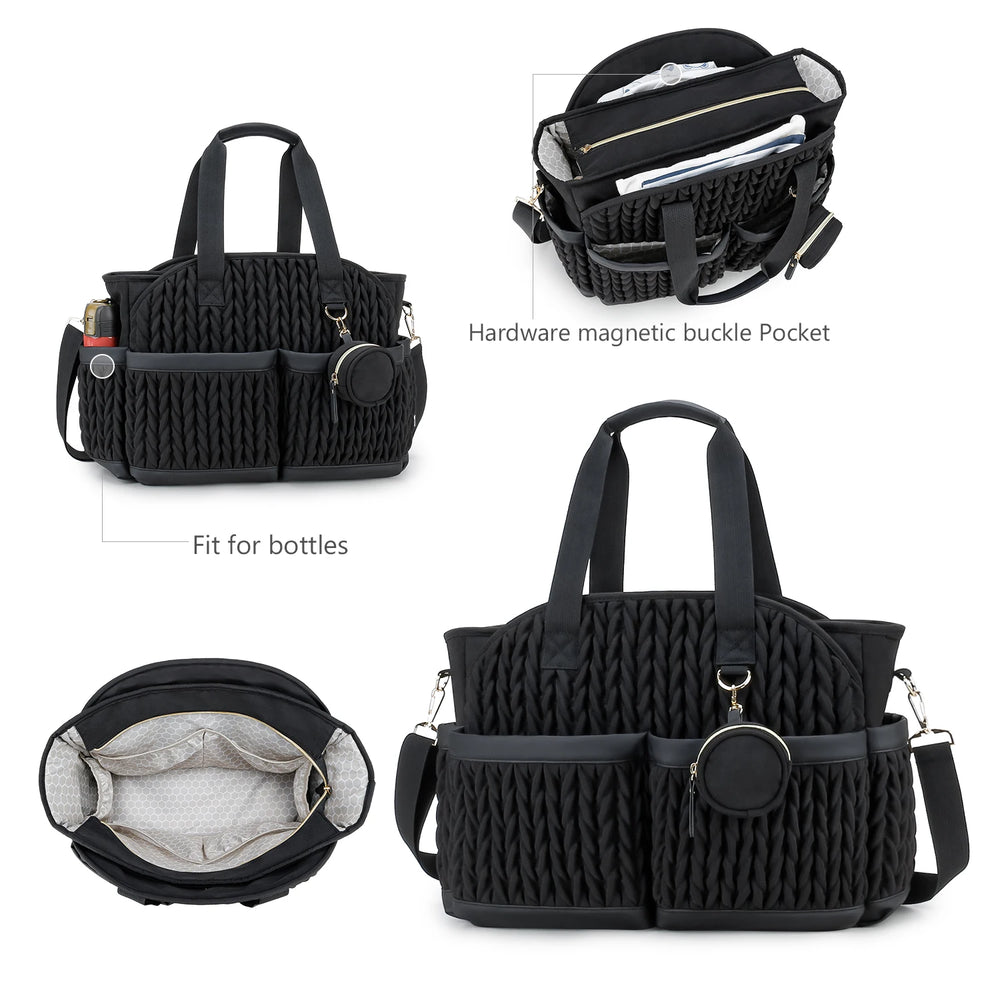 Sac à langer mommy bag multipoche plissé – vue 7