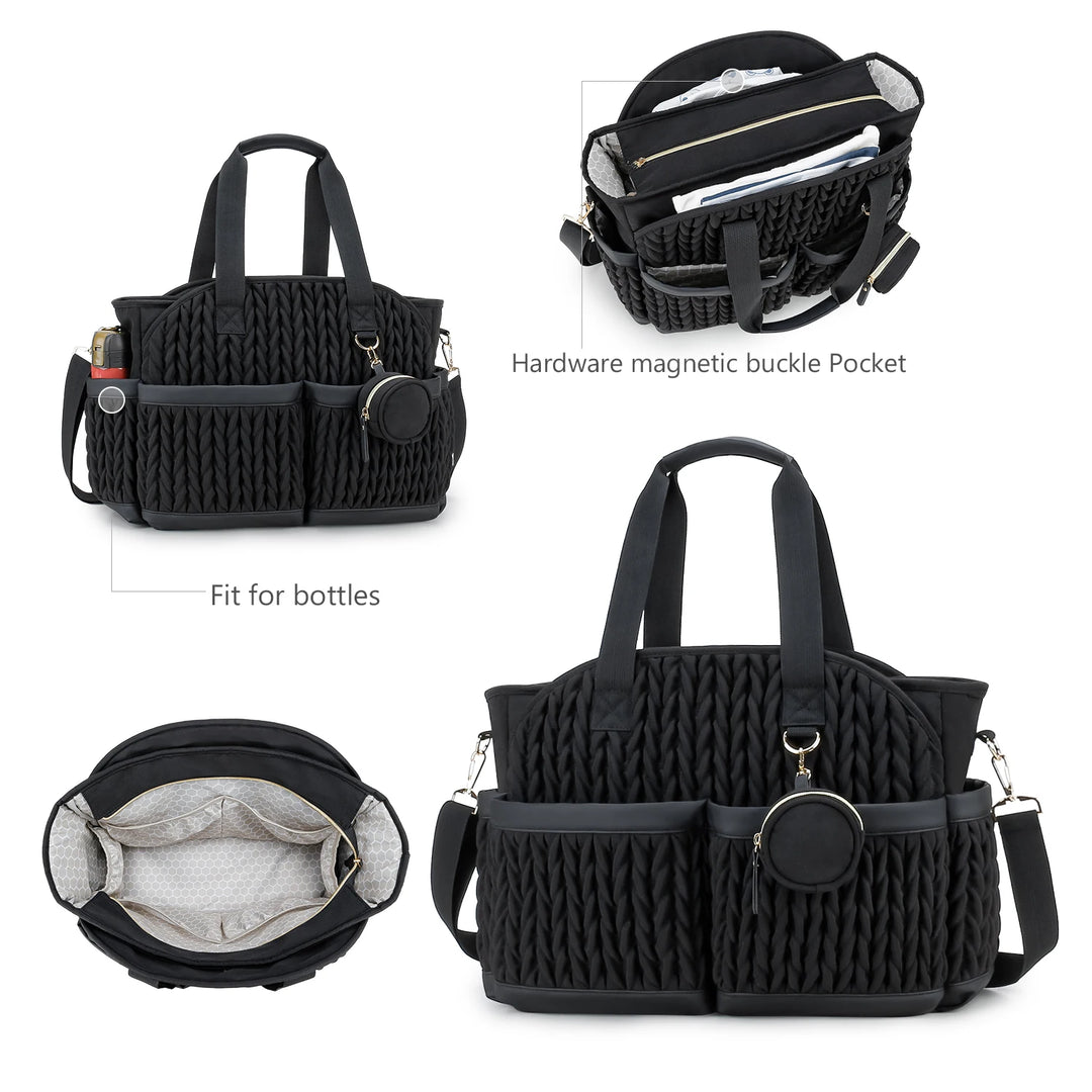 Sac à langer mommy bag multipoche plissé – vue 7