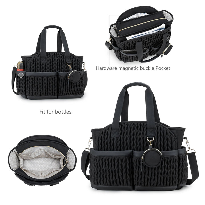 Sac à langer mommy bag multipoche plissé – vue 7