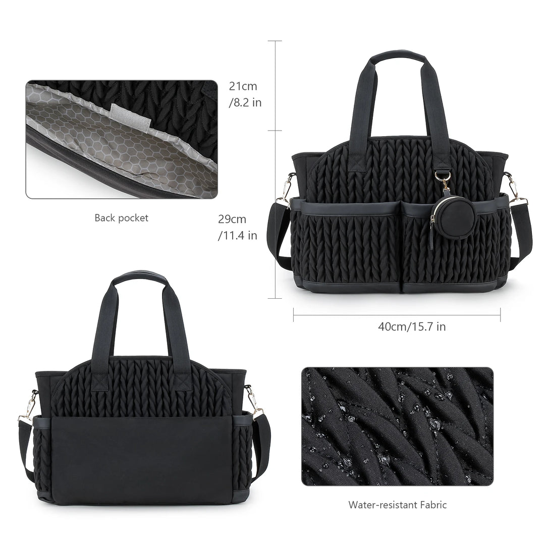 Sac à langer mommy bag multipoche plissé – vue 10