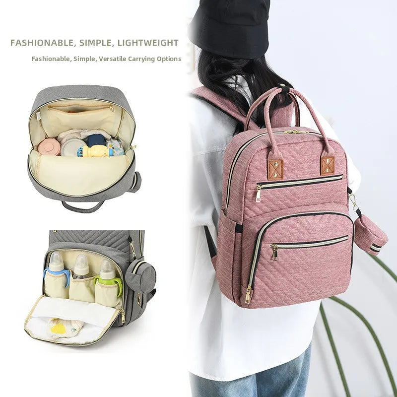 Sac à dos à langer matelassé diagonal – Maison Lunö