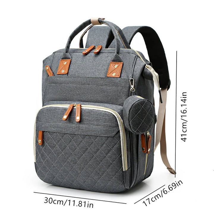 Sac à dos à langer matelassé — Etui tétine collation voyage – Maison Lunö (photo 3)