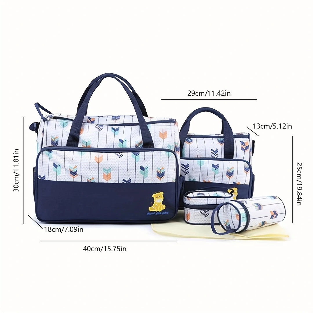 Sac à langer maman 5 pièces — Bandoulière multifonction grande capacité – Maison Lunö (photo 2)