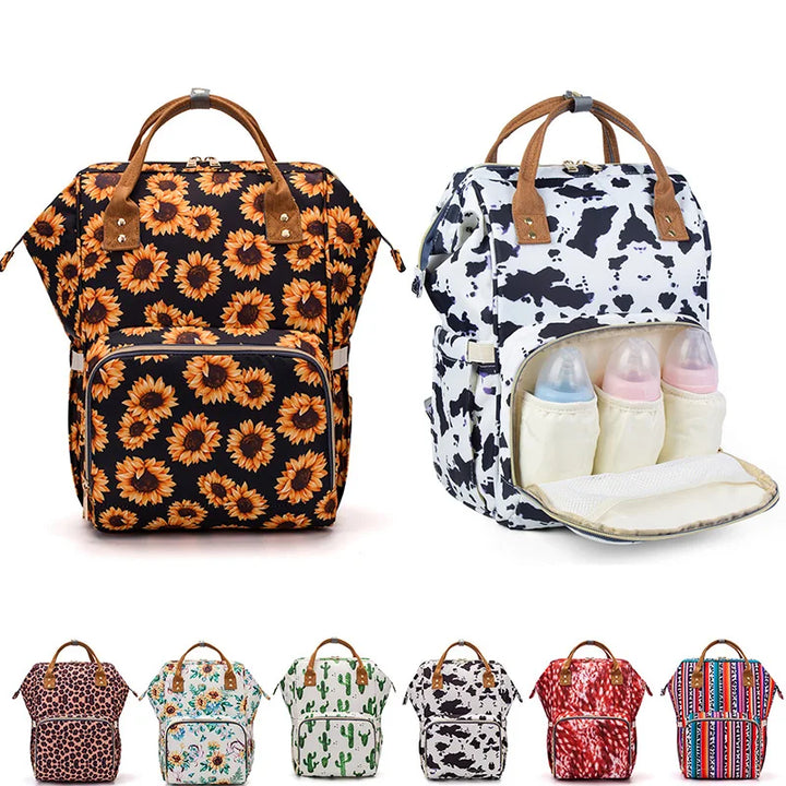 Sac à dos à langer léopard — Tendance maman moderne – Maison Lunö (photo 2)