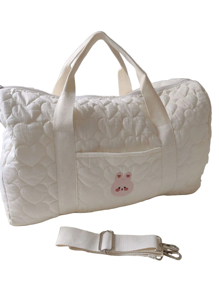 Sac à langer matelassé écru broderie lapin - esprit layette tendre