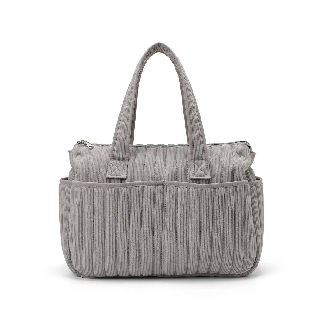 Sac à langer matelassé gris compact - vue de face - Maison Lunö
