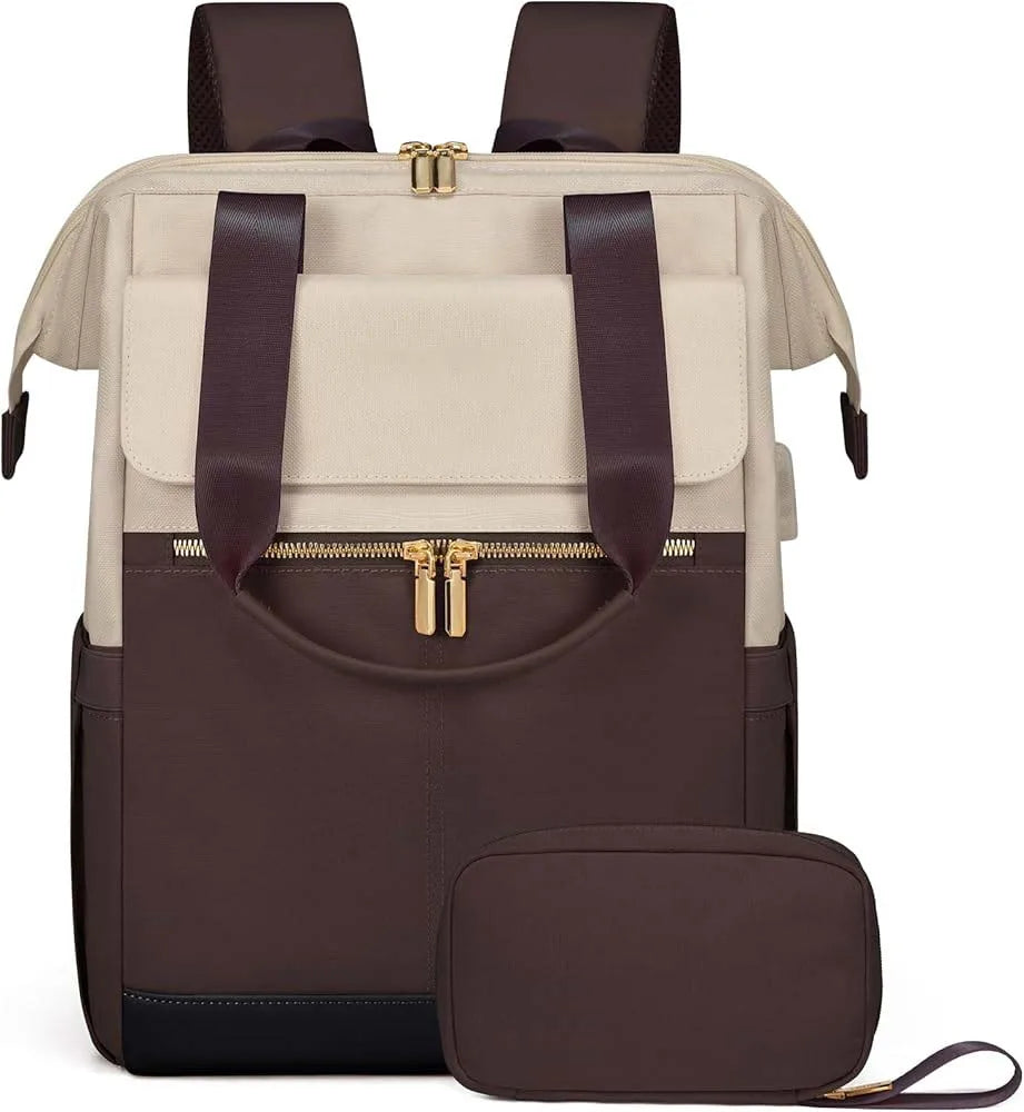 Sac à dos à langer crème — Voyage versatile ordinateur grande capacité – Maison Lunö