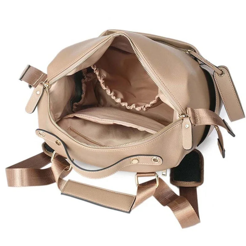 Sac à dos à langer simili cuir PU — Bandoulière poussette élégant – Maison Lunö (photo 3)