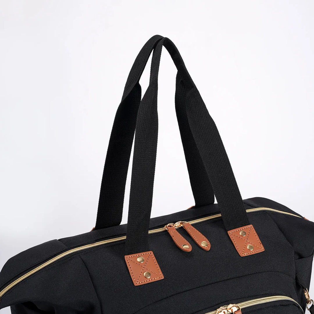 Sac à langer brodé 3 pièces — Motif losange chic grande capacité – Maison Lunö (photo 9)