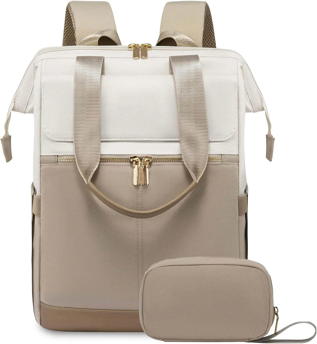 Sac à dos à langer crème — Voyage versatile ordinateur grande capacité – Maison Lunö (photo 7)