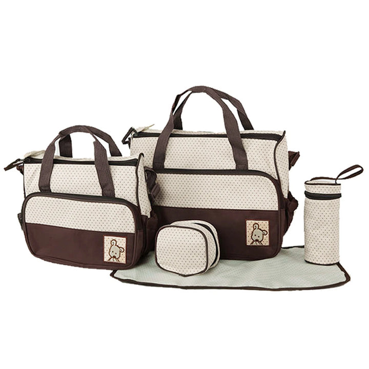 Sac à langer ensemble 5 pièces — Parent-enfant voyage tendance bandoulière – Maison Lunö (photo 4)