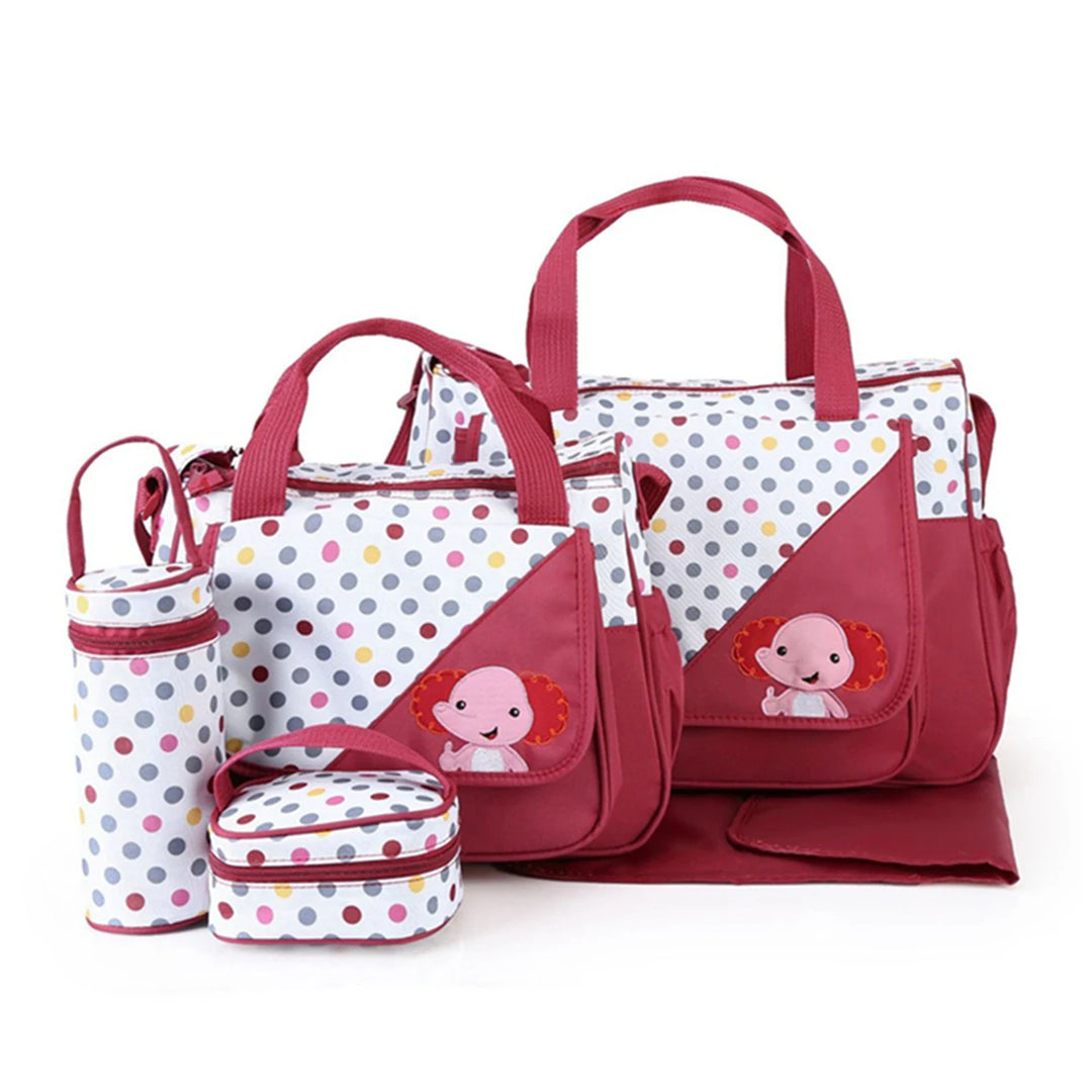 Sac à langer 5 pièces — Motif dessin animé grande capacité – Maison Lunö (photo 10)