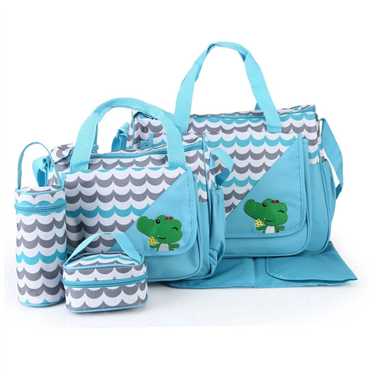 Sac à langer 5 pièces — Motif dessin animé grande capacité – Maison Lunö (photo 9)