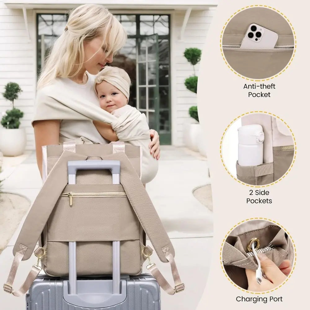 Sac à dos à langer 3 en 1 — Durable imperméable multifonction léger – Maison Lunö (photo 10)