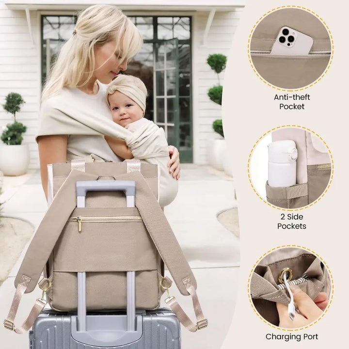Sac à dos à langer 3 en 1 — Durable imperméable multifonction léger – Maison Lunö (photo 10)