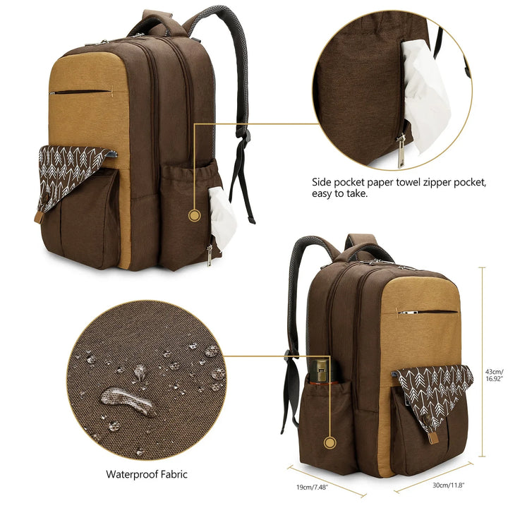 Sac à dos à langer aventure — Déperlant grand format plein air – Maison Lunö (photo 5)