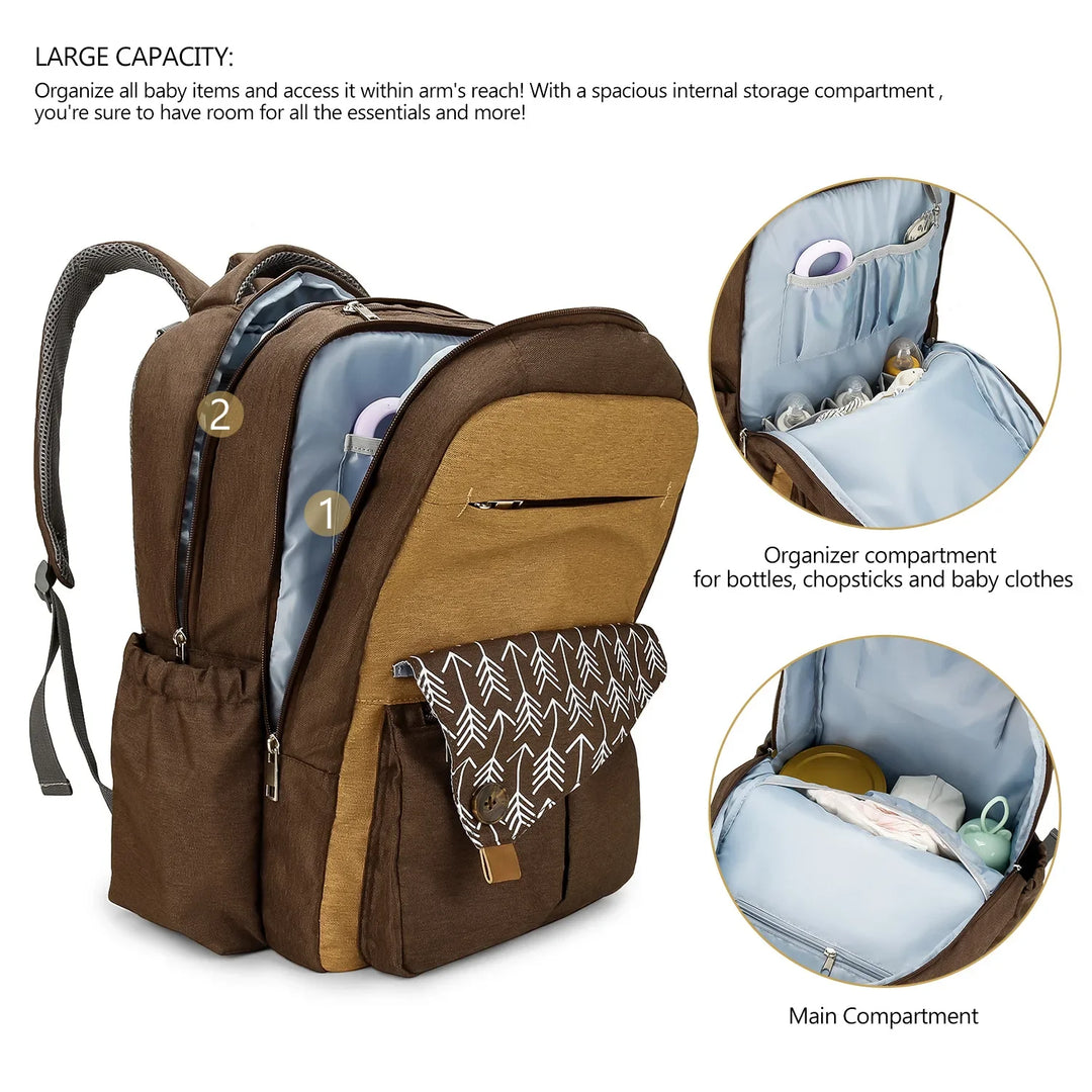 Sac à dos à langer aventure — Déperlant grand format plein air – Maison Lunö (photo 2)