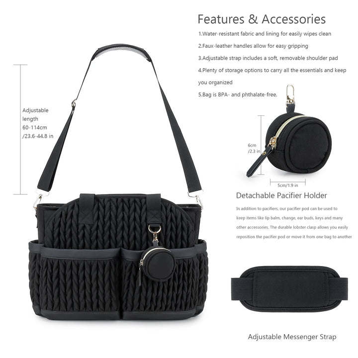 Sac à langer mommy bag multipoche plissé – vue 13