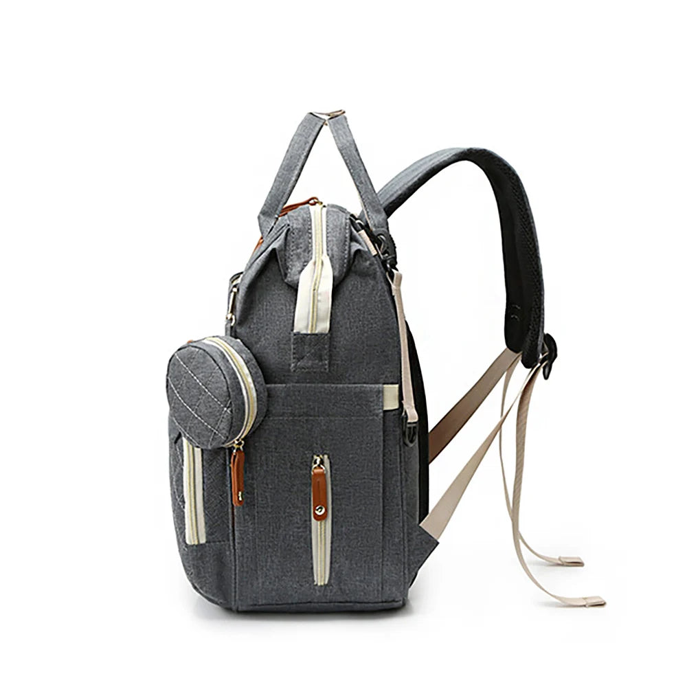 Sac à dos à langer matelassé — Etui tétine collation voyage – Maison Lunö (photo 4)