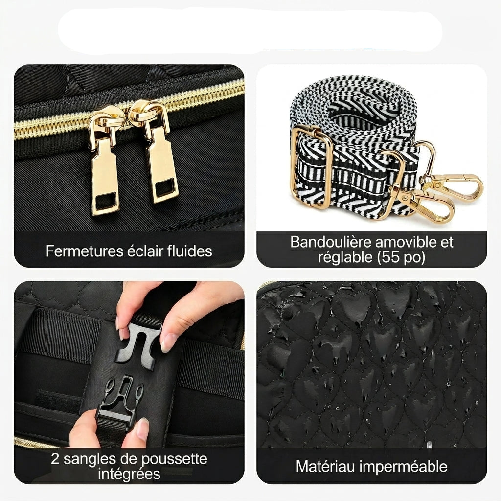 Sac à dos à langer 4 en 1 — Convertible pliable tapis change intégré – Maison Lunö (photo 5)