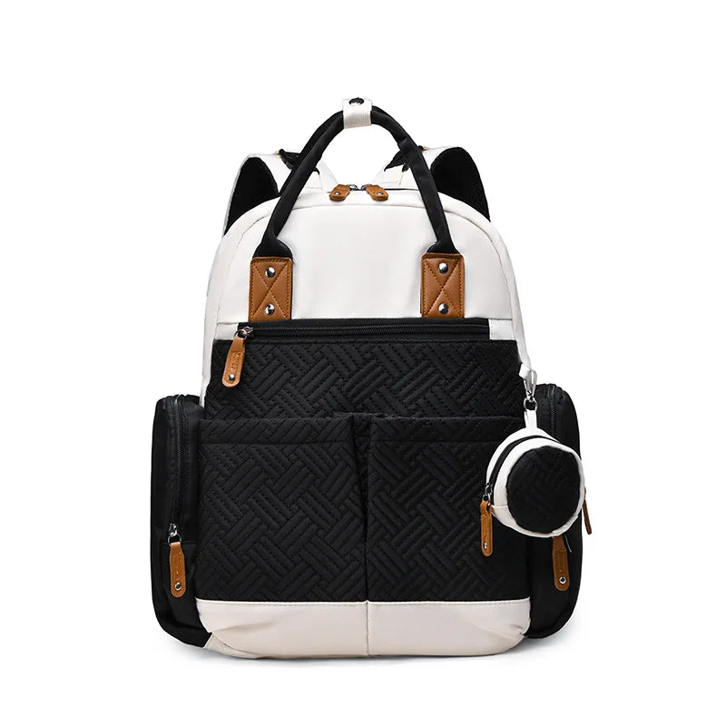 Sac à dos à langer 2 pièces Maison Lunö — coloris noir et blanc