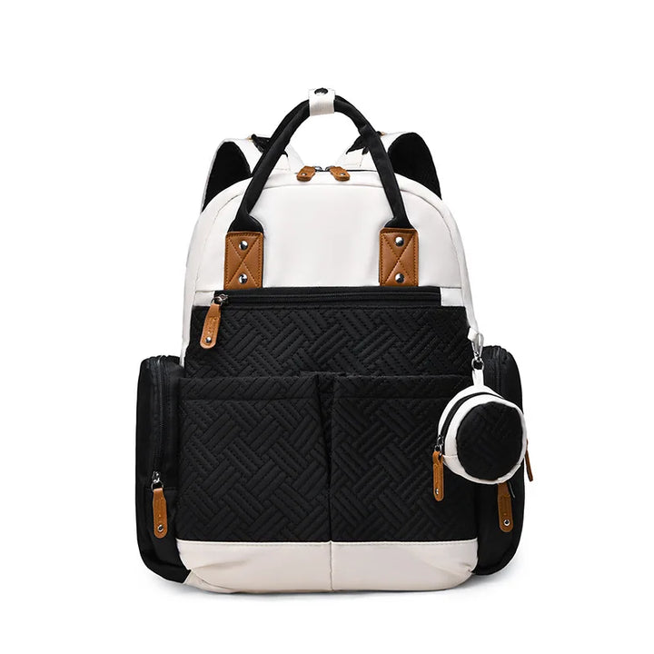Sac à dos à langer 2 pièces Maison Lunö — coloris noir et blanc
