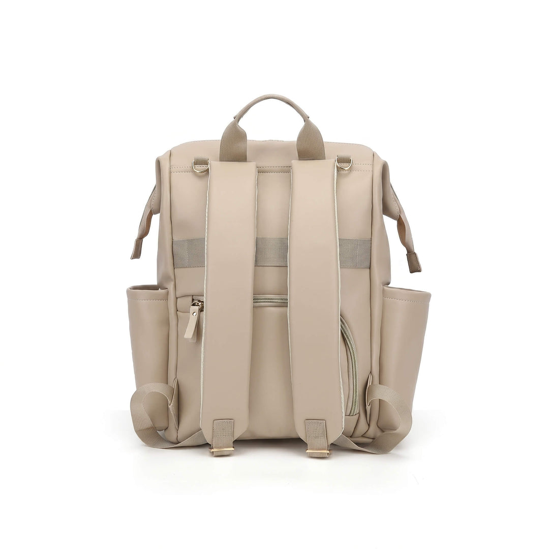 Sac à dos à langer simili-cuir - vue arrière avec bretelles rembourrées